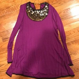 t-bags dress w/ jeweled collar